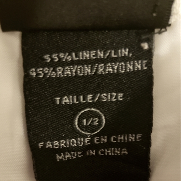 Suzy Shier Skirt A-Line Linen White Silk Ribbon Belt Back Zip Boho Woman 27 EUC - Picture 10 of 11